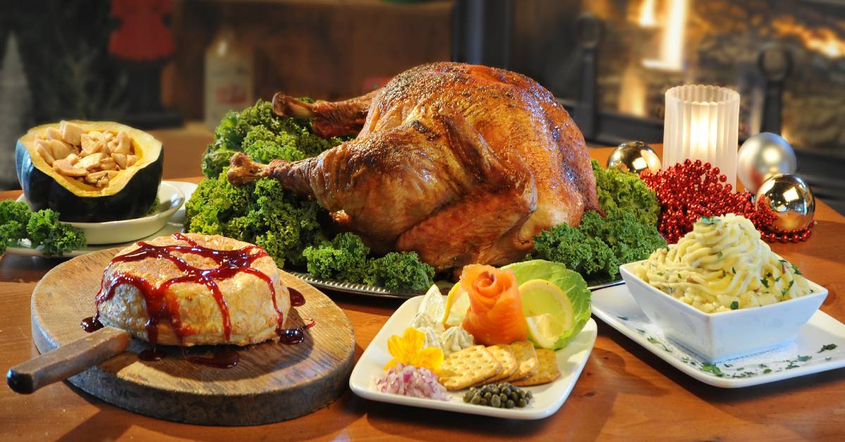 thanksgiving feast on a table
